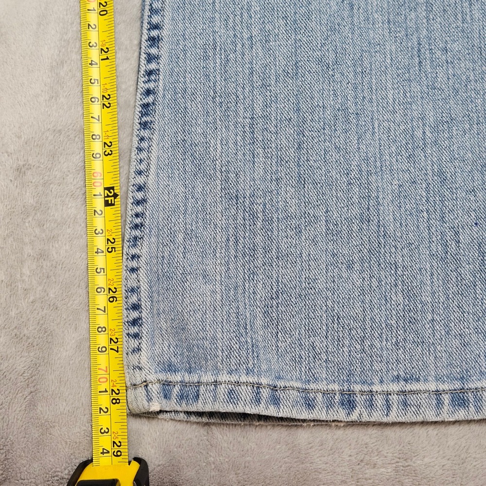 VTG American Eagle Women Jeans 12 Short Light Wash Bell Flare Hipster Fit FLAW - Picture 12 of 15